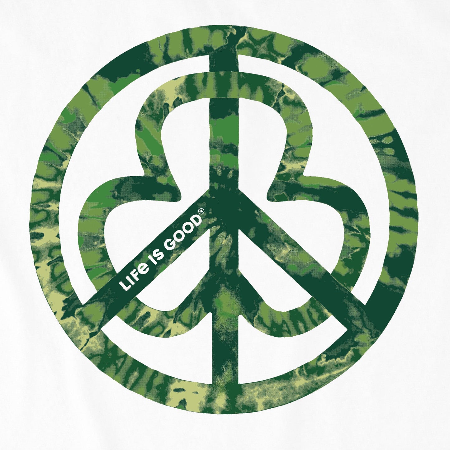 Men's Tie Dye Peace Clover Short Sleeve Crusher Tee