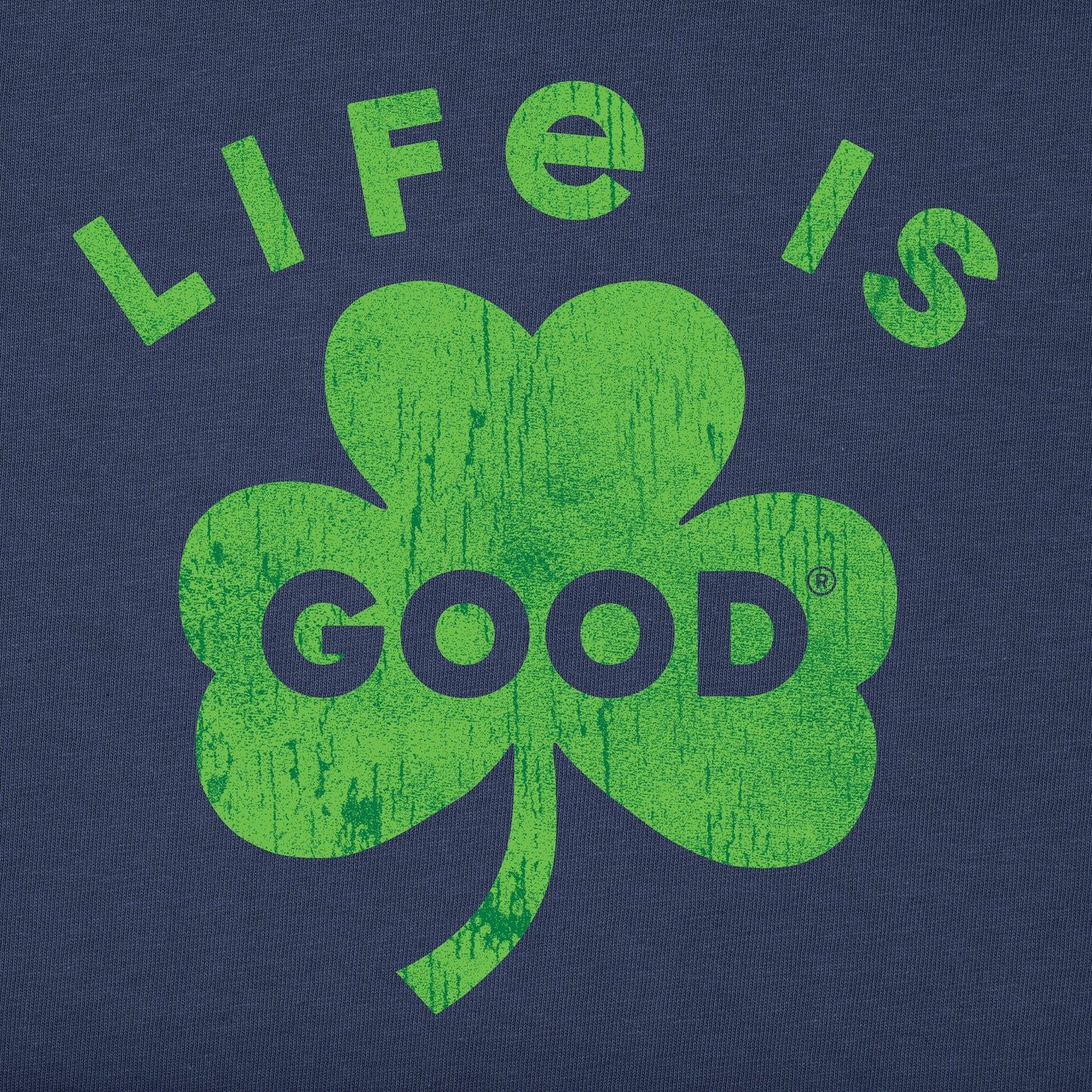 Men's Life is Good Bold Shamrock Long Sleeve Crusher Tee