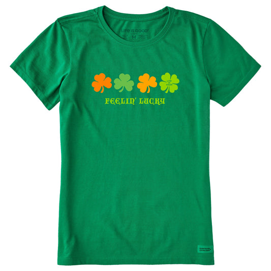 Women's Feelin' Lucky Clovers Short Sleeve Crusher Tee
