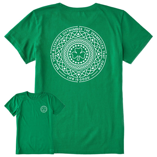 Women's Shamrock Mandala Short Sleeve Crusher Tee