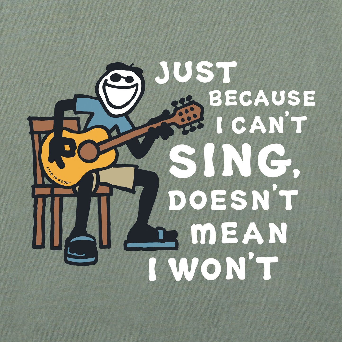 Men's Jake Can't Sing Guitar Short Sleeve Tee