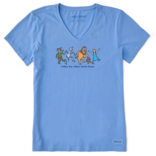 Women's Wizard of Oz Follow the Yellow Brick Road Short Sleeve Vee