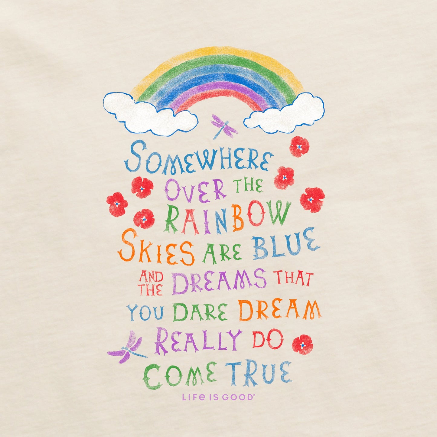 Women's Wizard of Oz Somewhere Over the Rainbow Short Sleeve Crusher Tee