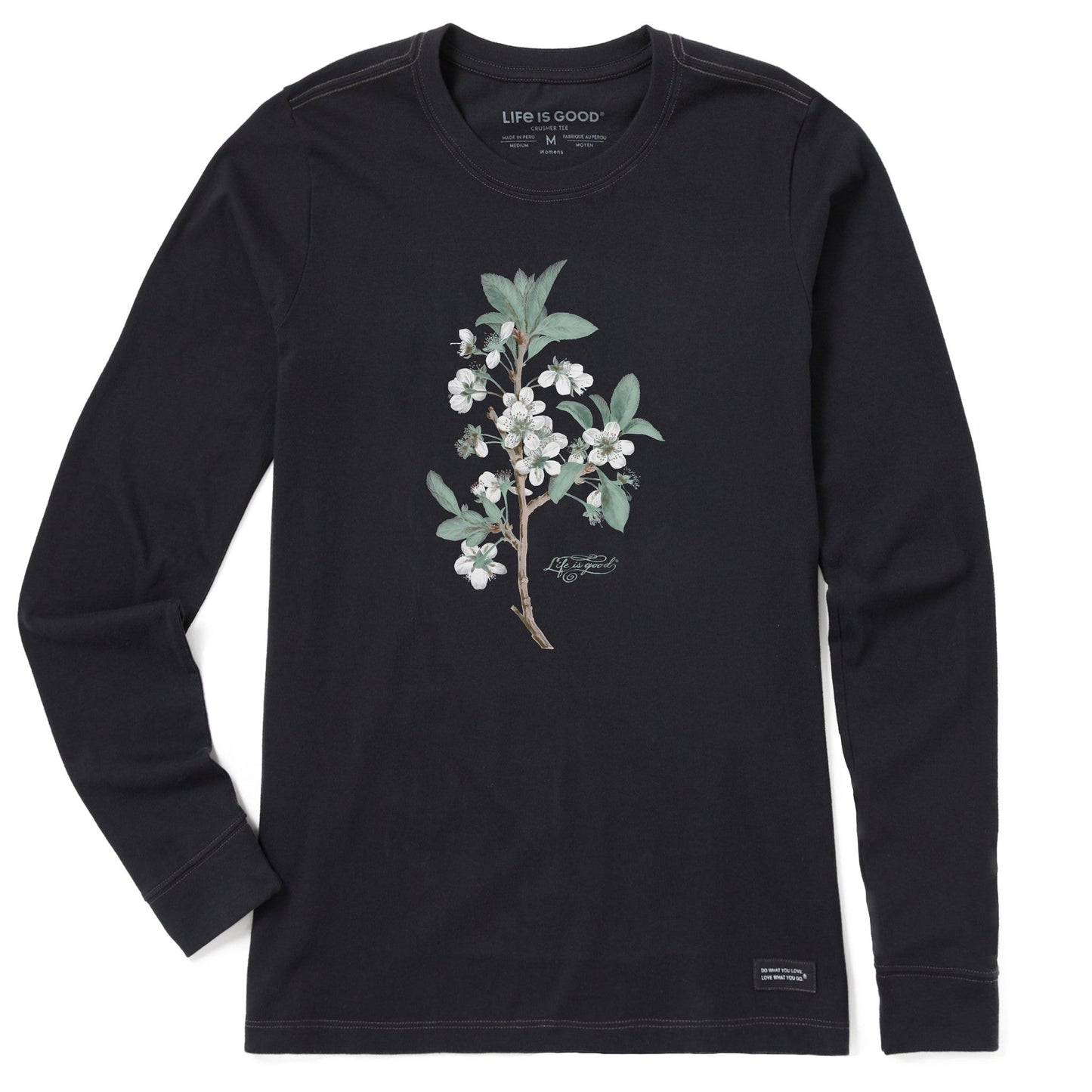 Women's Antique Plum Blossom Painting Long Sleeve Crusher Tee