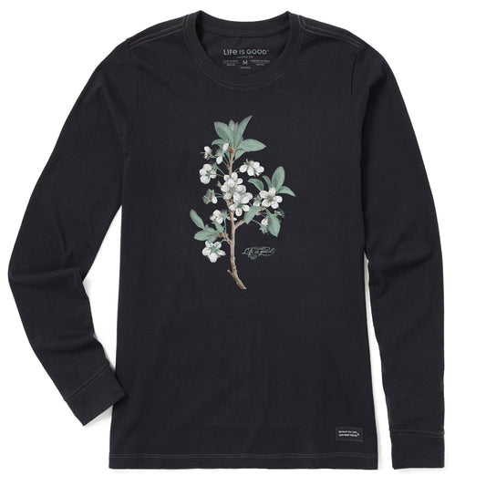 Women's Antique Plum Blossom Painting Long Sleeve Crusher Tee