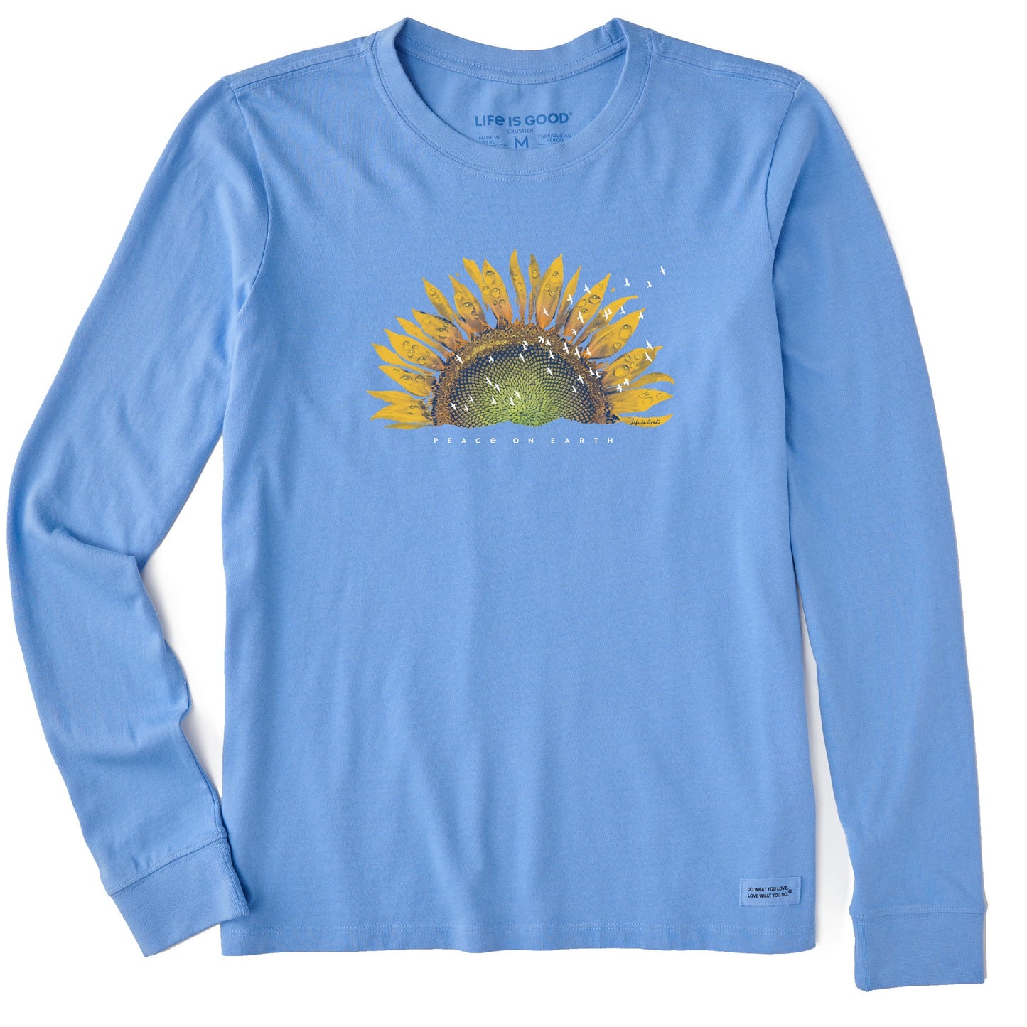 Women's Sunflower Dew Peace on Earth Long Sleeve Crusher Tee