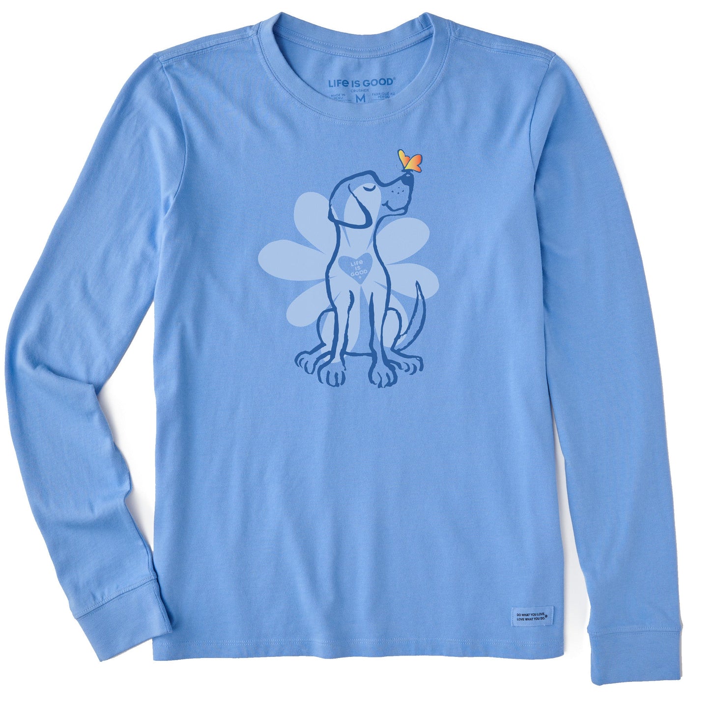 Women's Spring Daisy Dog Long Sleeve Crusher Tee