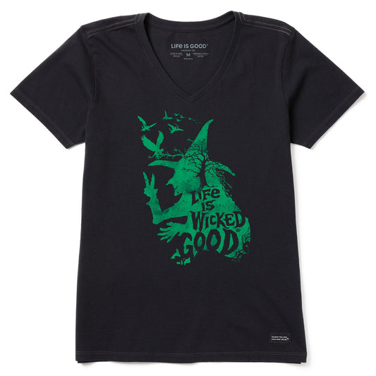 Women's Wizard of Oz Life is Wicked Good Witch Short Sleeve Vee