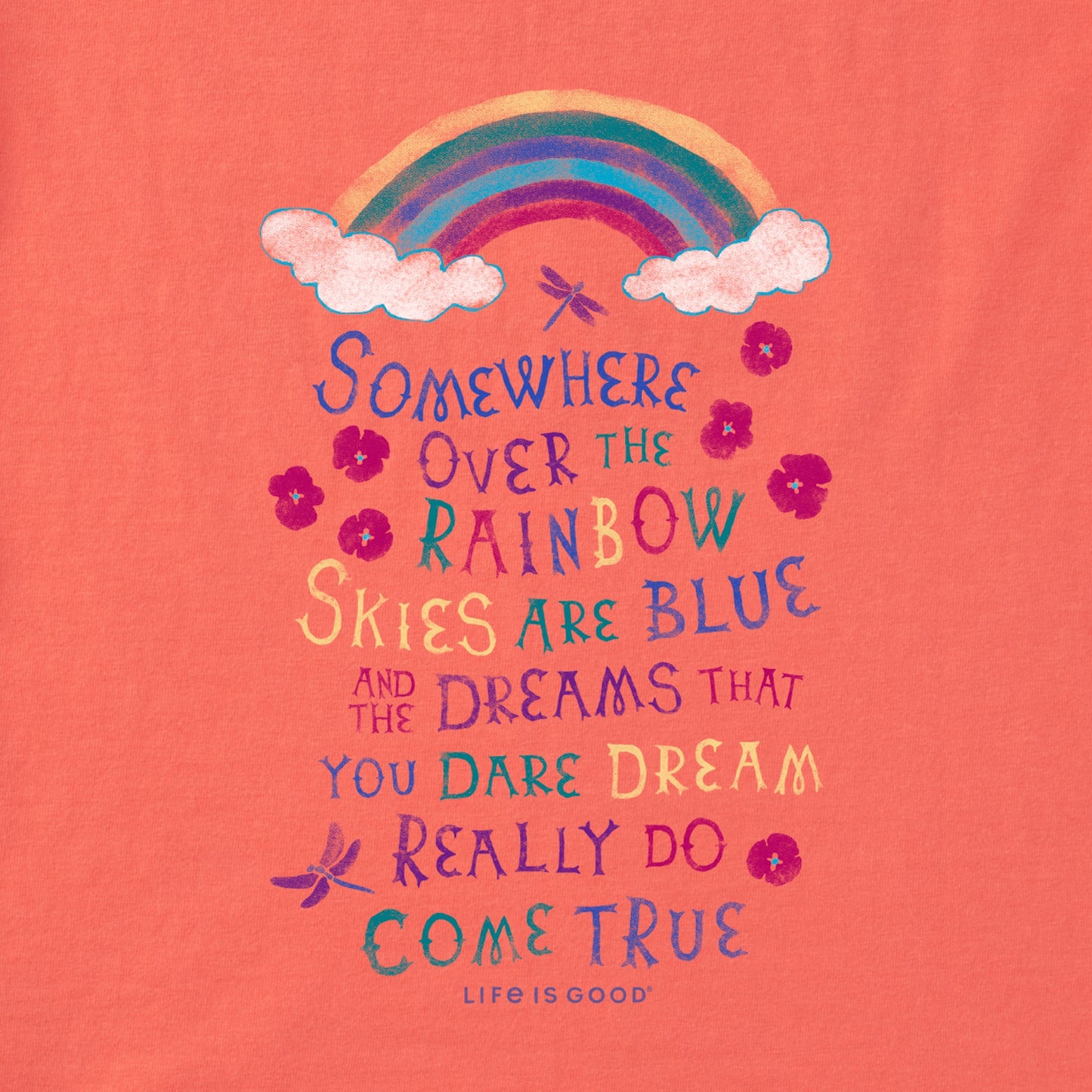Women's Wizard of Oz Somewhere Over the Rainbow Short Sleeve Crusher Tee