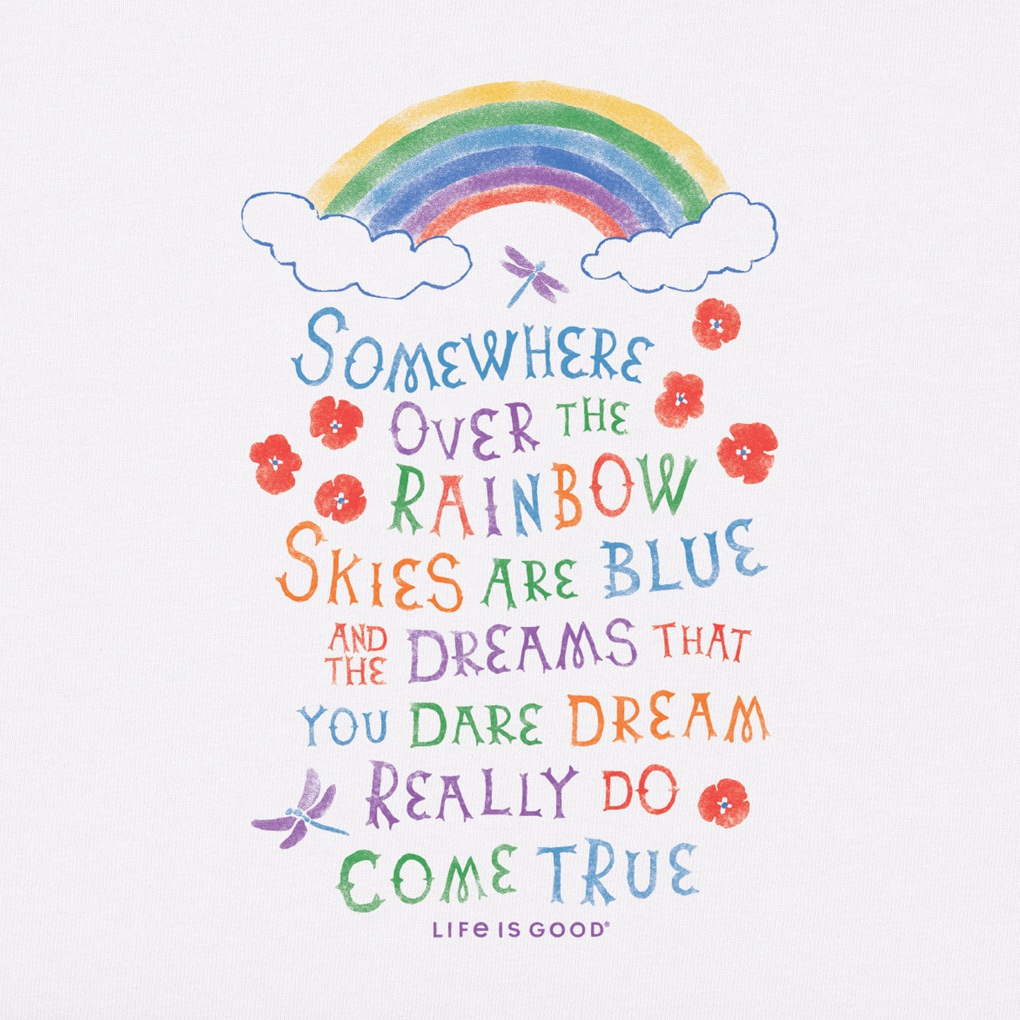 Women's Wizard of Oz Somewhere Over the Rainbow Short Sleeve Crusher Tee