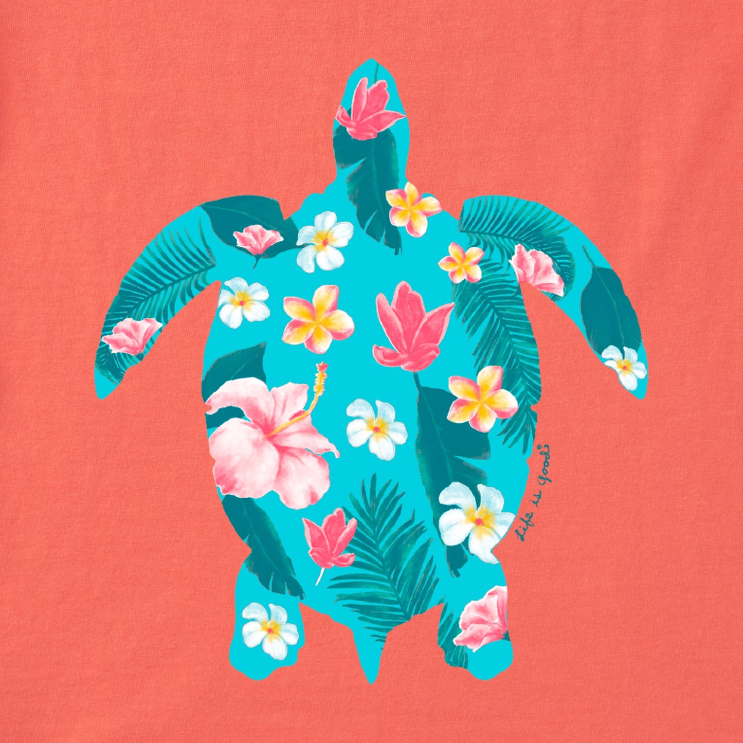 Women's Turtle Flowers Short Sleeve Tee