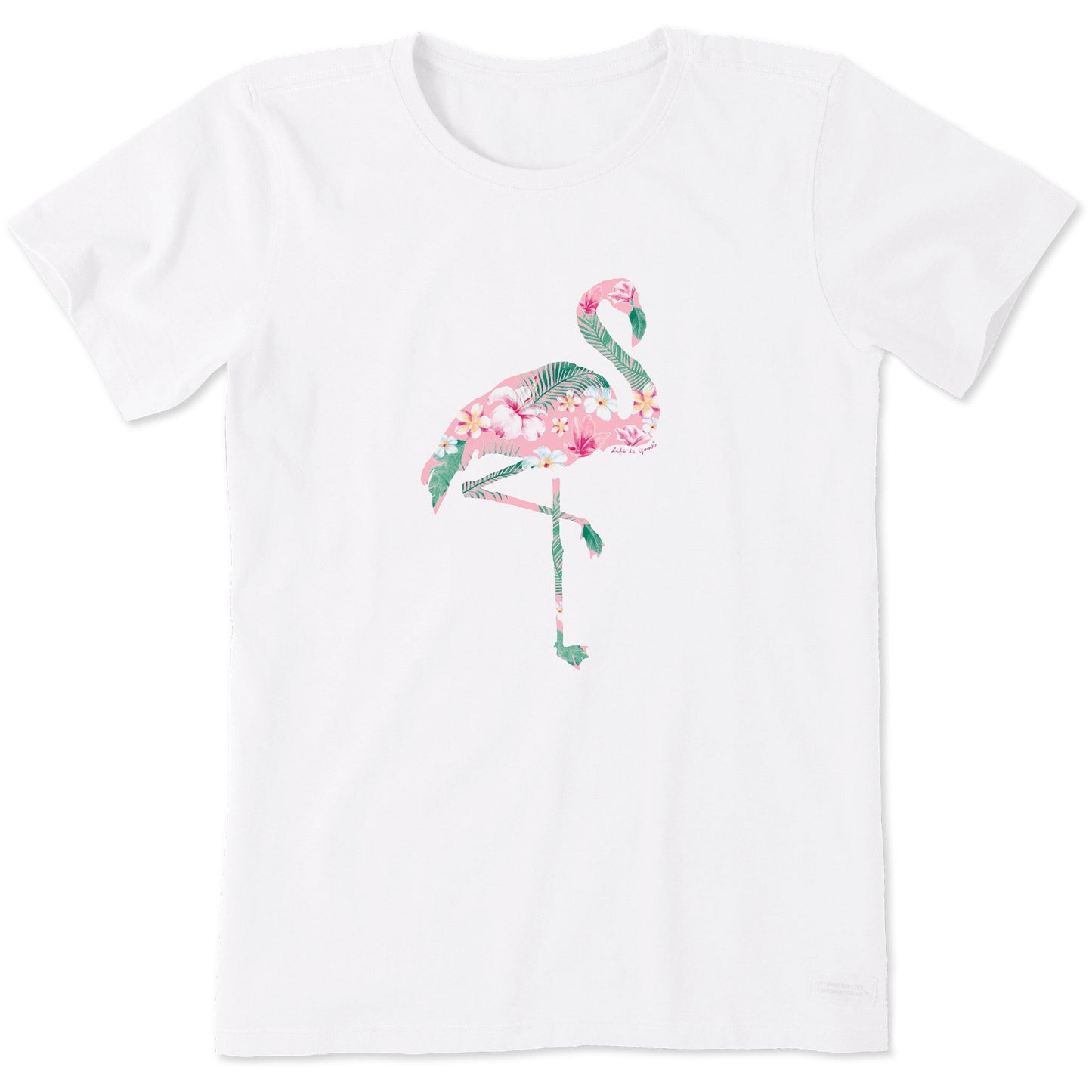 Women's Flamingo Flowers Short Sleeve Tee