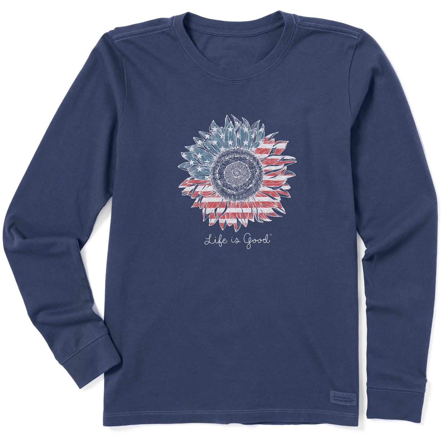 Women's American Sunflower Long Sleeve Crusher Tee