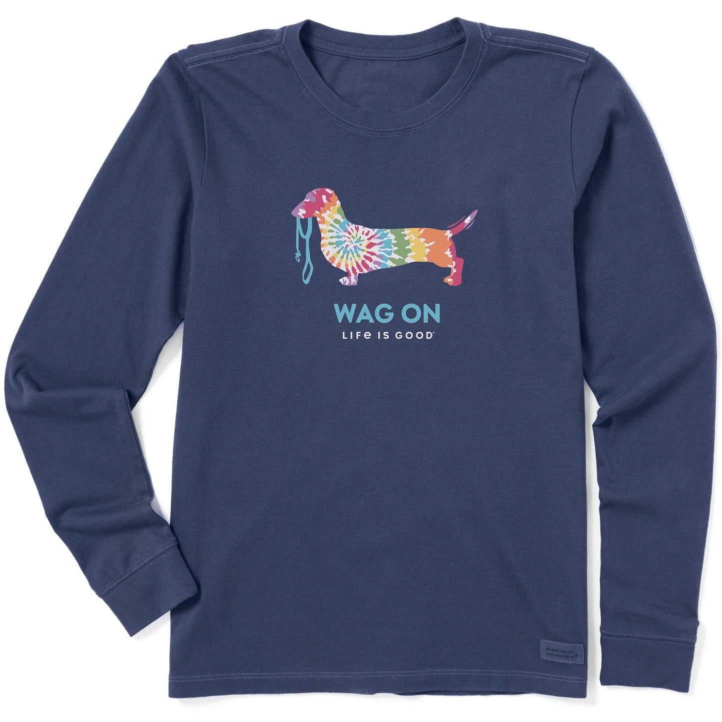 Women's Tie Dye Dachshund Long Sleeve Crusher Tee