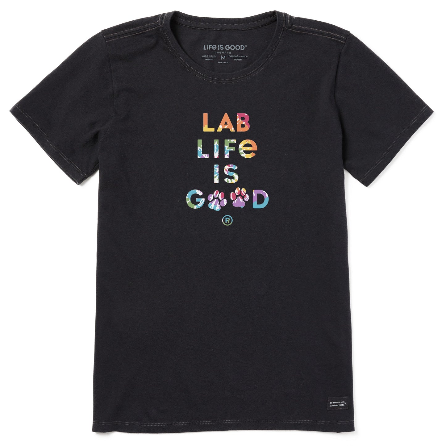 Women's Tie Dye Lab Life is Good Short Sleeve Crusher Tee