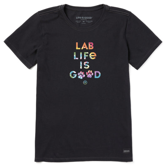 Women's Tie Dye Lab Life is Good Short Sleeve Crusher Tee