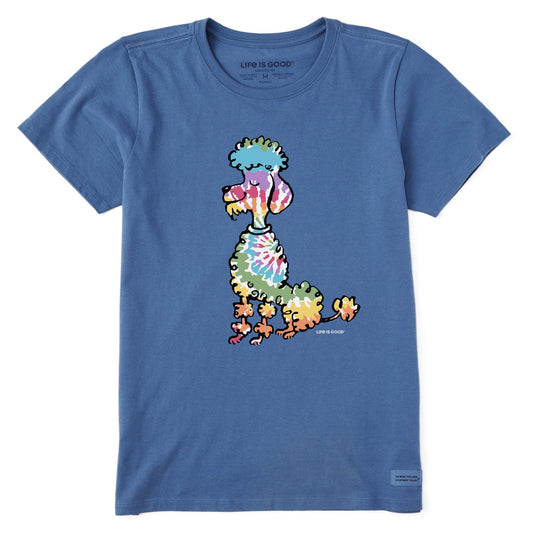 Women's Tie Dye Poodle Short Sleeve Crusher Tee