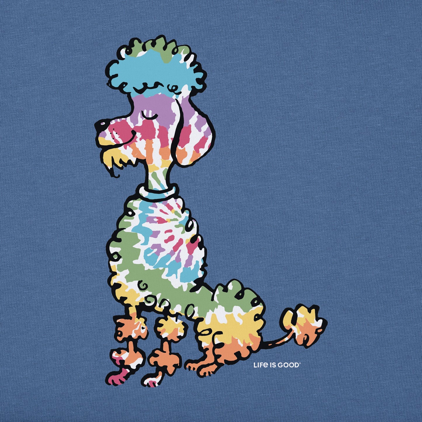 Women's Tie Dye Poodle Short Sleeve Crusher Tee