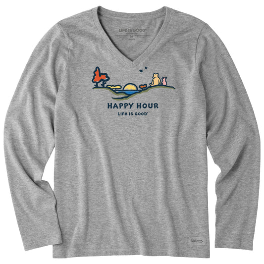 Women's Winnie Fall Happy Hour Long Sleeve Crusher Vee