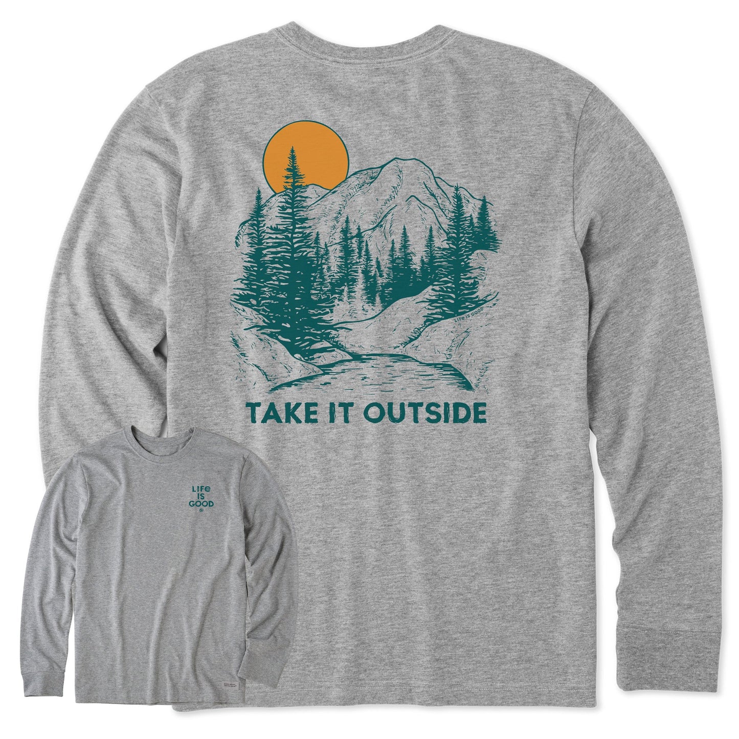 Men's Take it Outside Mountains Long Sleeve Crusher Tee