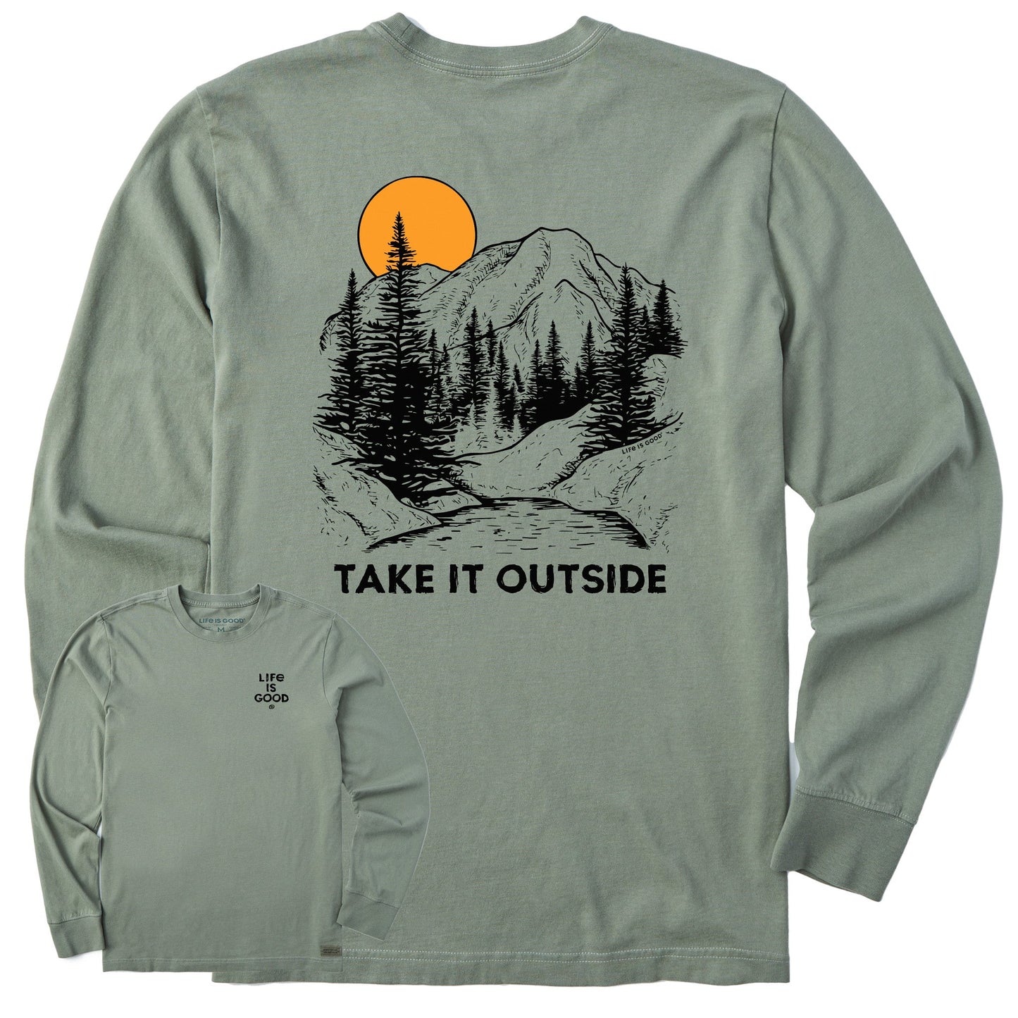 Men's Take it Outside Mountains Long Sleeve Crusher Tee