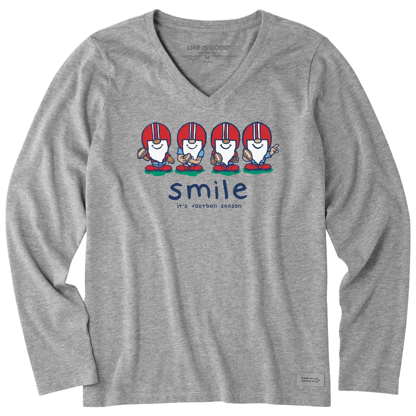 Women's Smile - It's Football Season Gnomes Long Sleeve Crusher Vee
