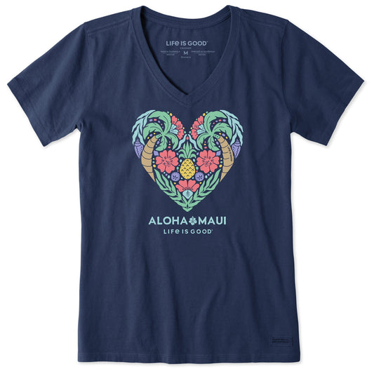Women's ND Beach Heart Short Sleeve Vee