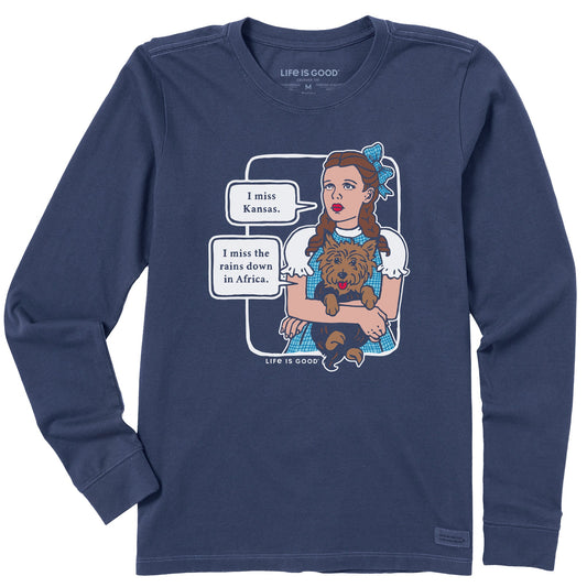 Women's Wizard of Oz I Miss Kansas Long Sleeve Crusher Tee