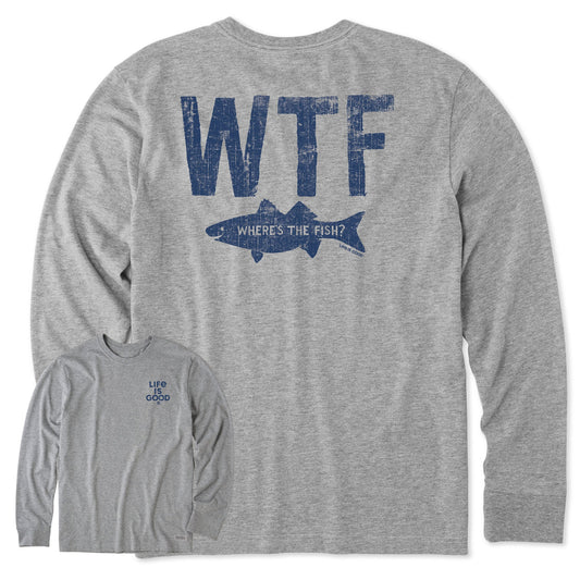 Men's WTF Where's the Fish Long Sleeve Crusher Tee