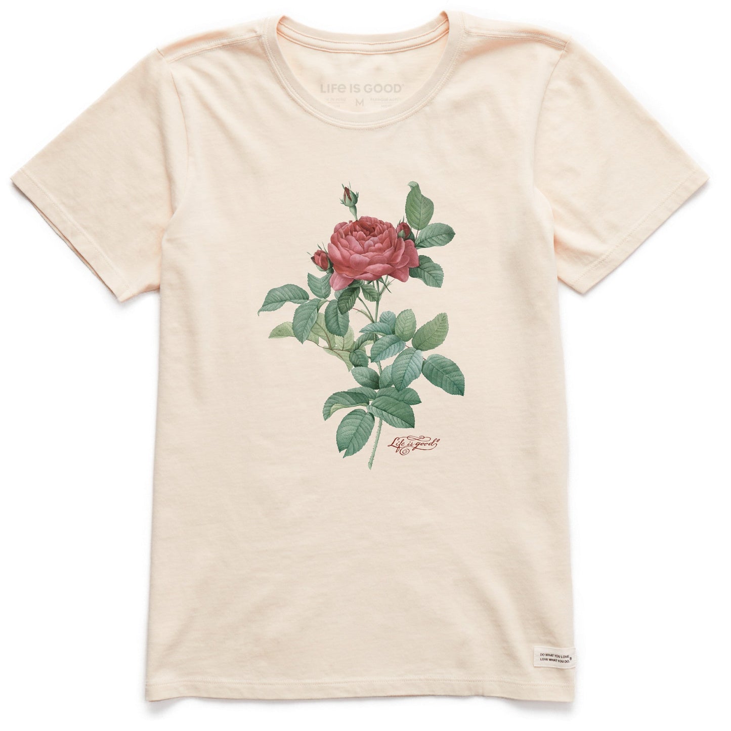 Women's Antique Rose Painting Short Sleeve Crusher Tee