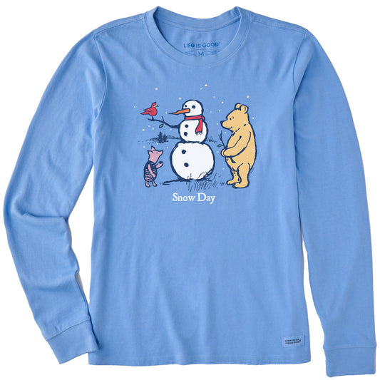 Women's Winnie Snowman Snow Day Long Sleeve Crusher Tee