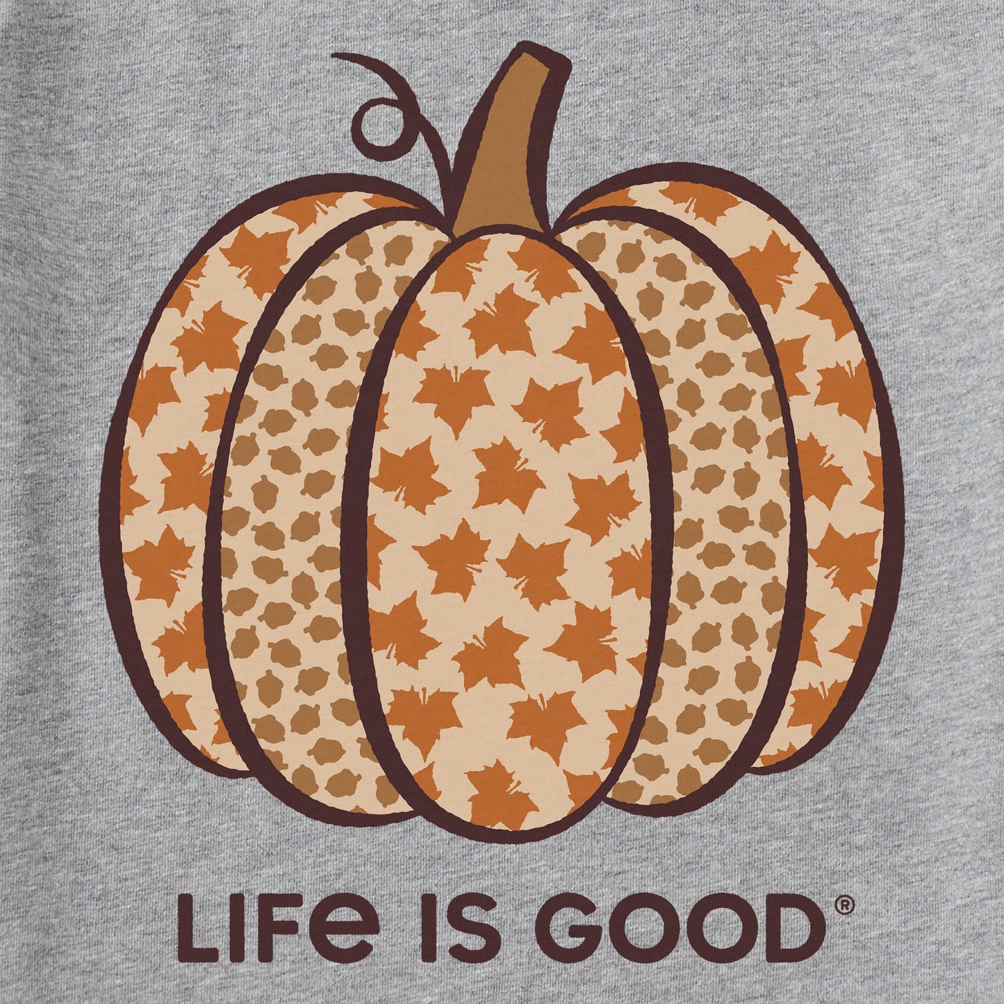 Women's Fall Pattern Pumpkin Long Sleeve Crusher Tee