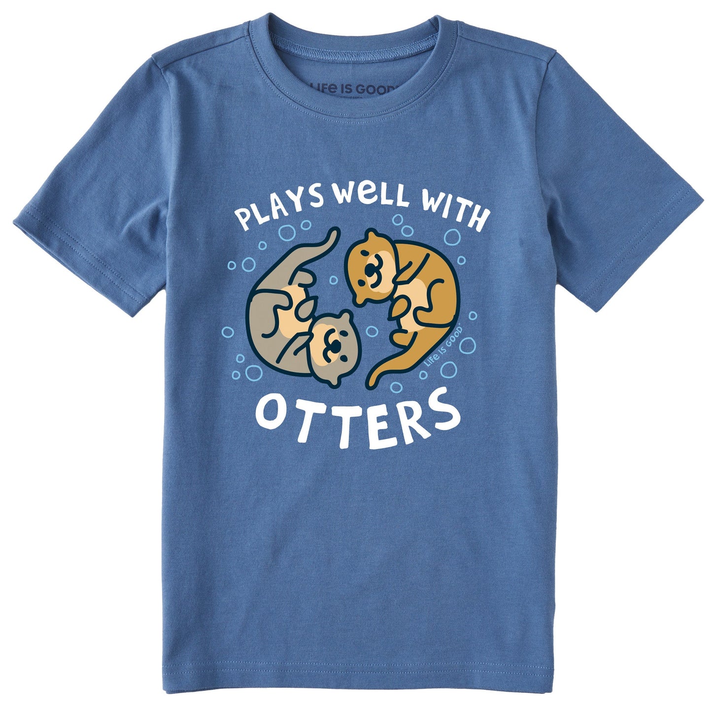 Kids Plays Well With Otters Short Sleeve Crusher Tee