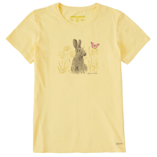 Women's Bunny and Butterfly Short Sleeve Crusher Tee