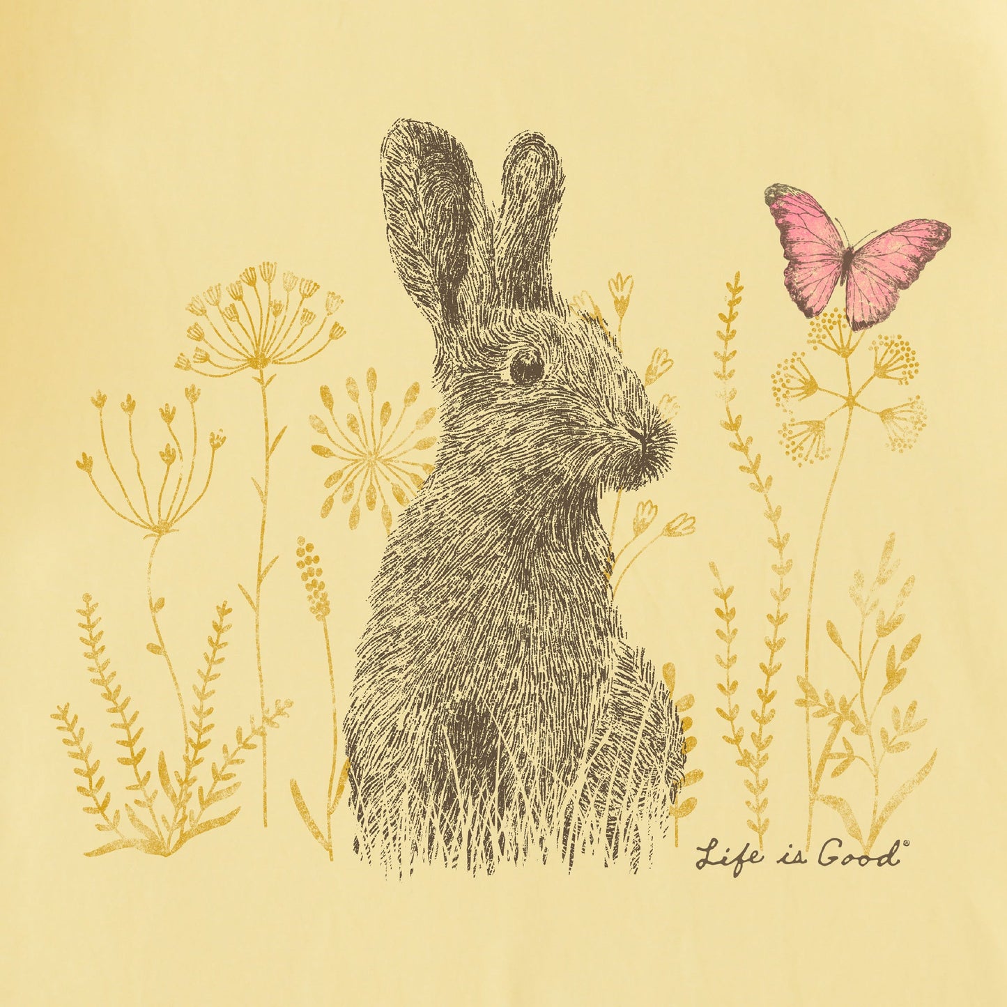 Women's Bunny and Butterfly Short Sleeve Crusher Tee