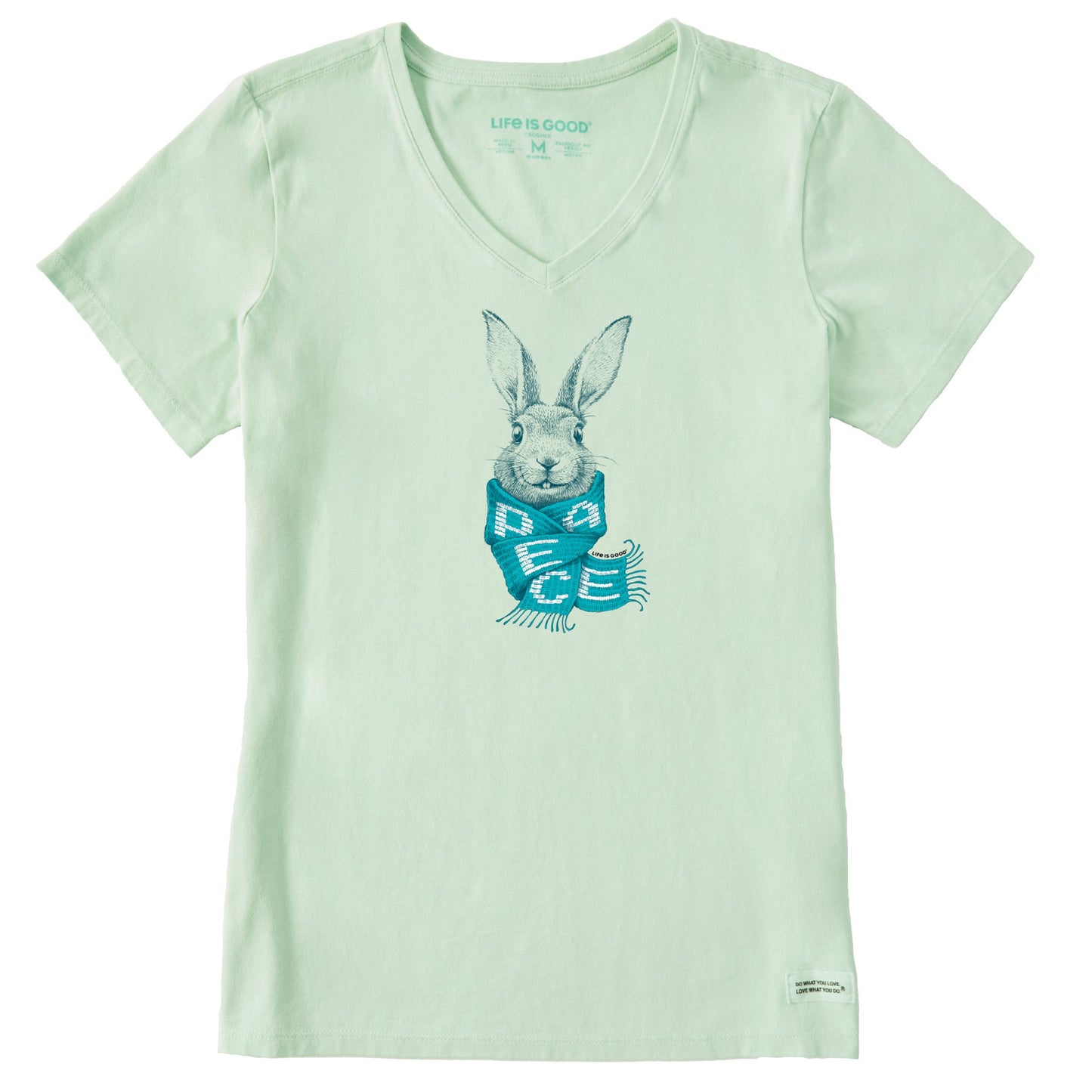 Women's Bunny Peace Scarf Short Sleeve Vee