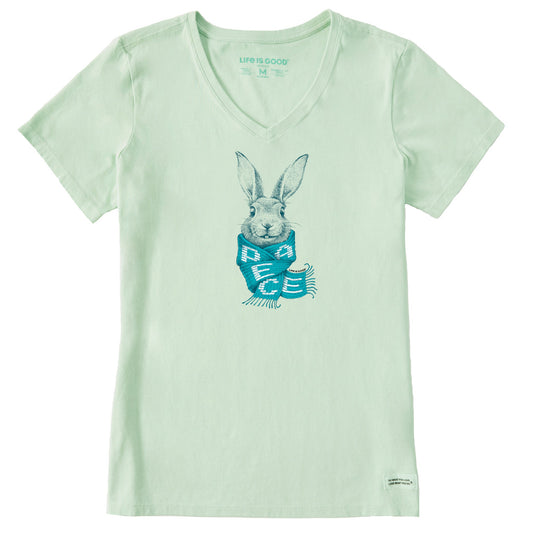 Women's Bunny Peace Scarf Short Sleeve Vee