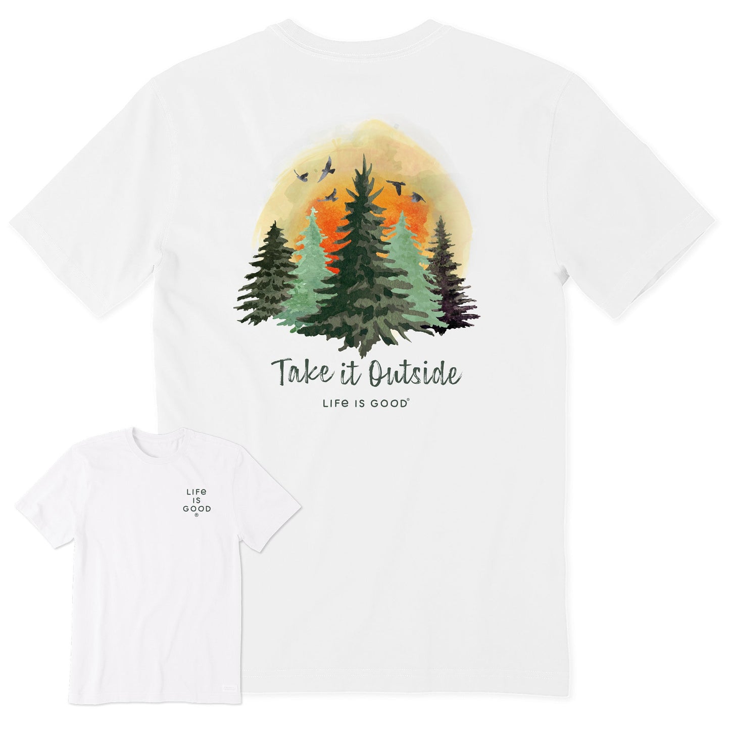 Men's Take it Outside Watercolor Trees Short Sleeve Tee