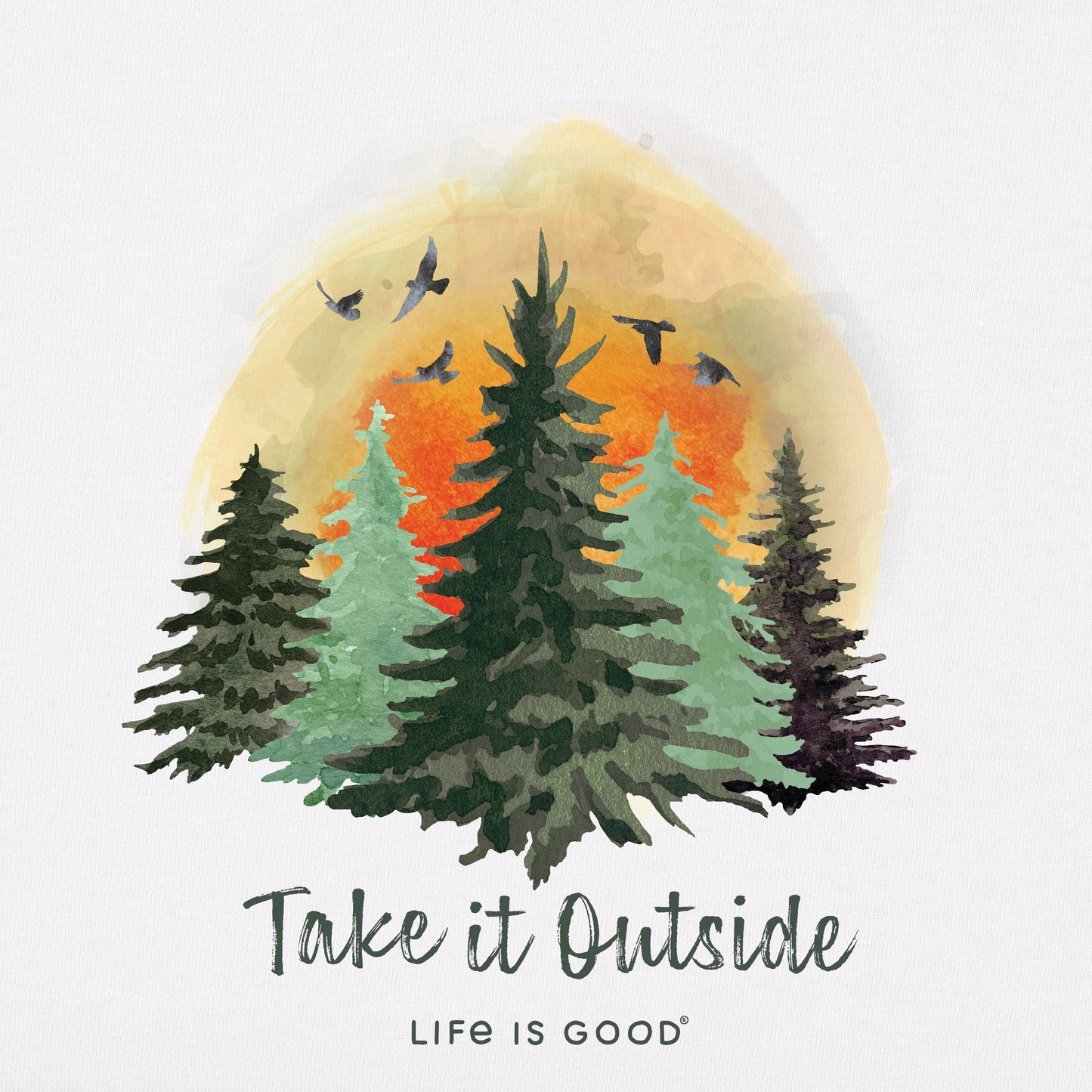 Men's Take it Outside Watercolor Trees Short Sleeve Tee