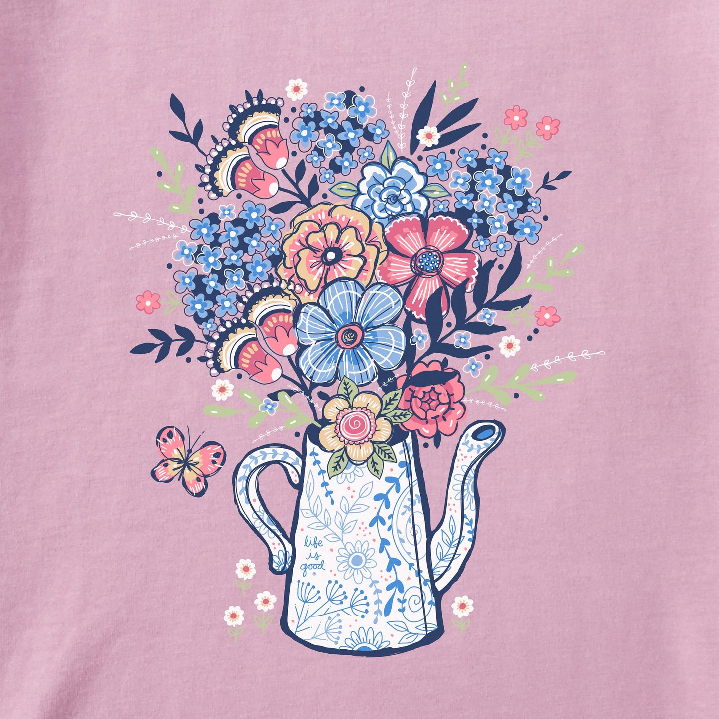 Women's Potted Flowers Short Sleeve Tee