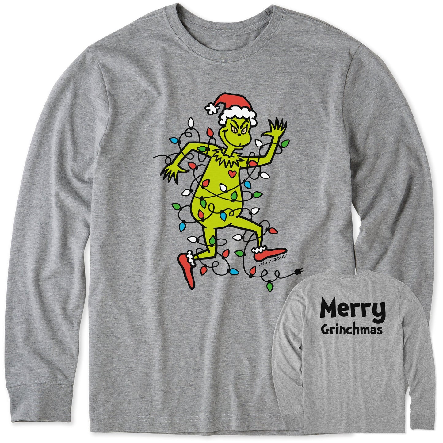 Men's Grinch Making Spirits Bright Long Sleeve Crusher Tee