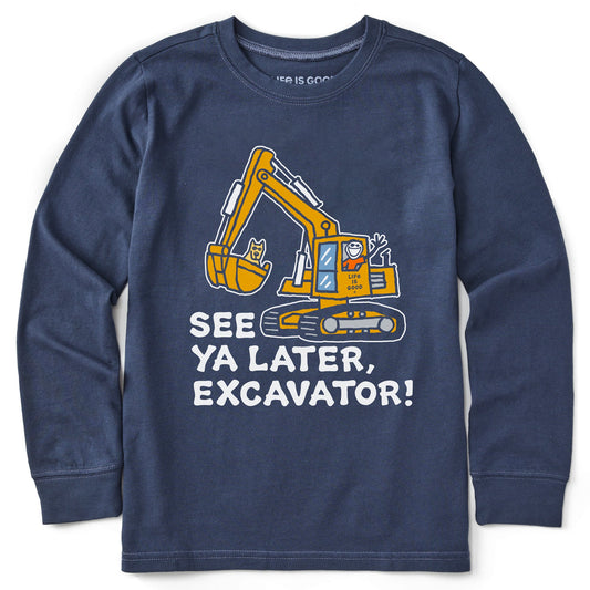 Kids Jake and Rocket Excavator Long Sleeve Crusher Tee