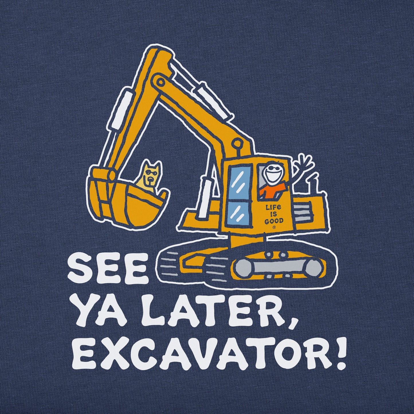 Kids Jake and Rocket Excavator Long Sleeve Crusher Tee