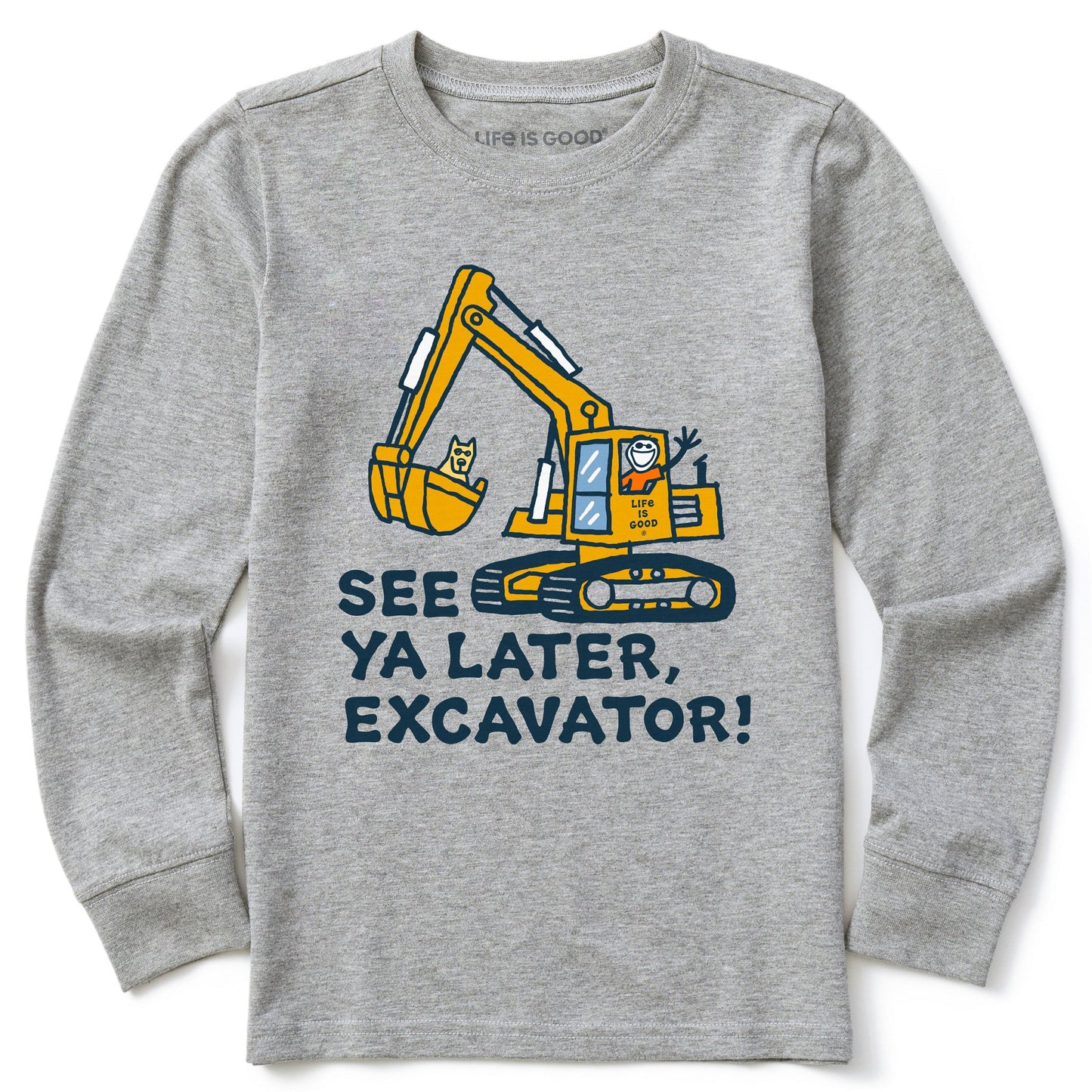 Kids Jake and Rocket Excavator Long Sleeve Crusher Tee