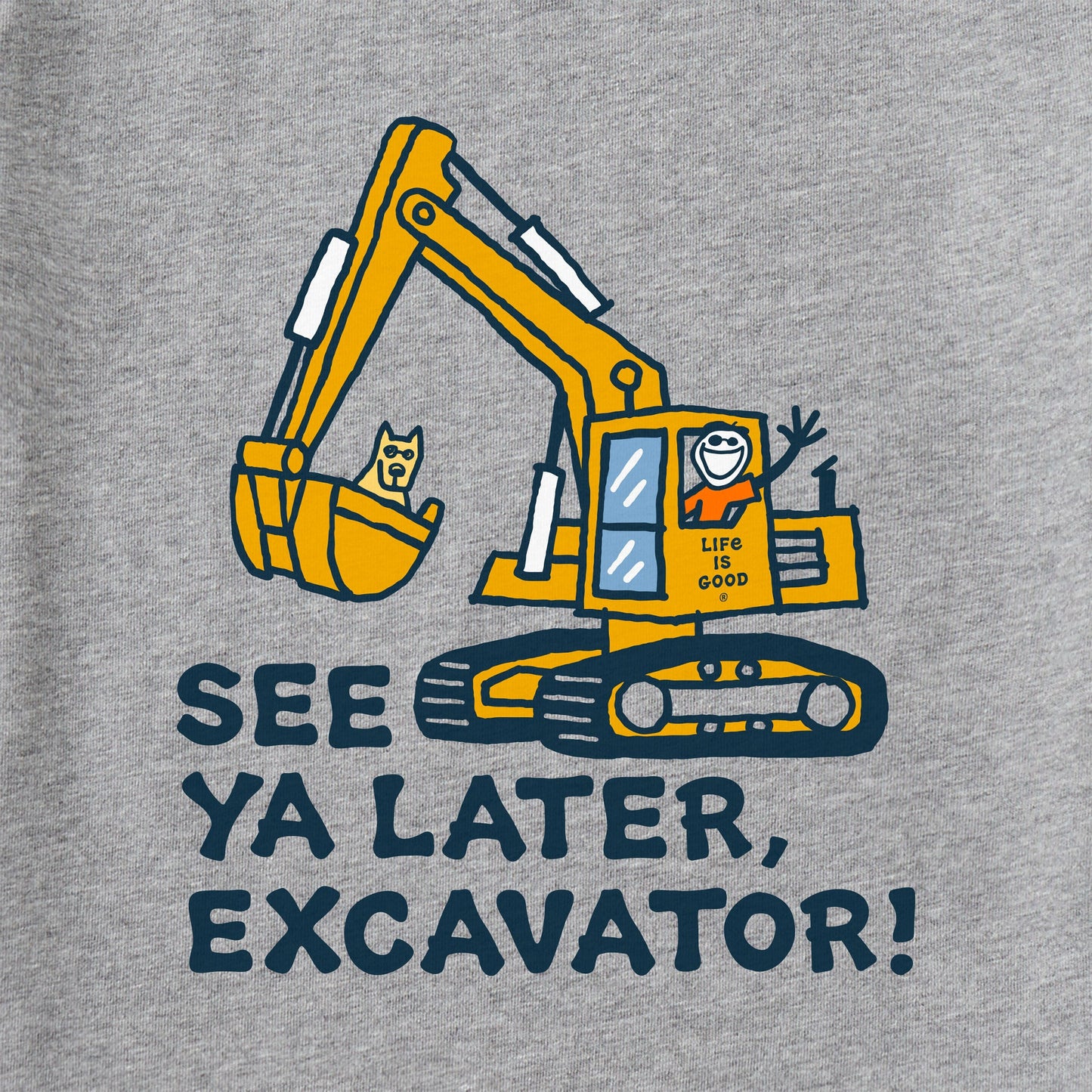 Kids Jake and Rocket Excavator Long Sleeve Crusher Tee