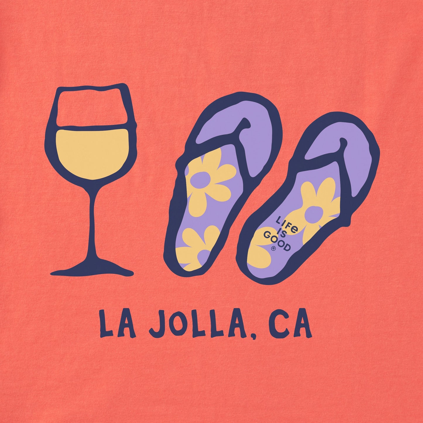 Women's ND Wine and Flip Flops La Jolla Short Sleeve Crusher-LITE Vee