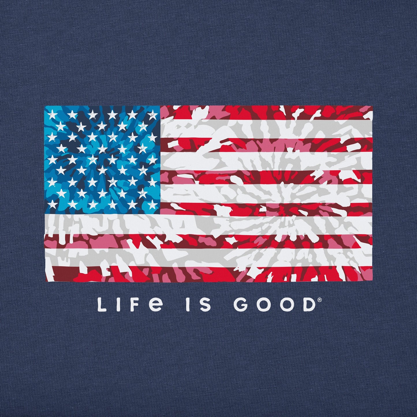 Kids Tie Dye flag Long Sleeve Crusher Tee