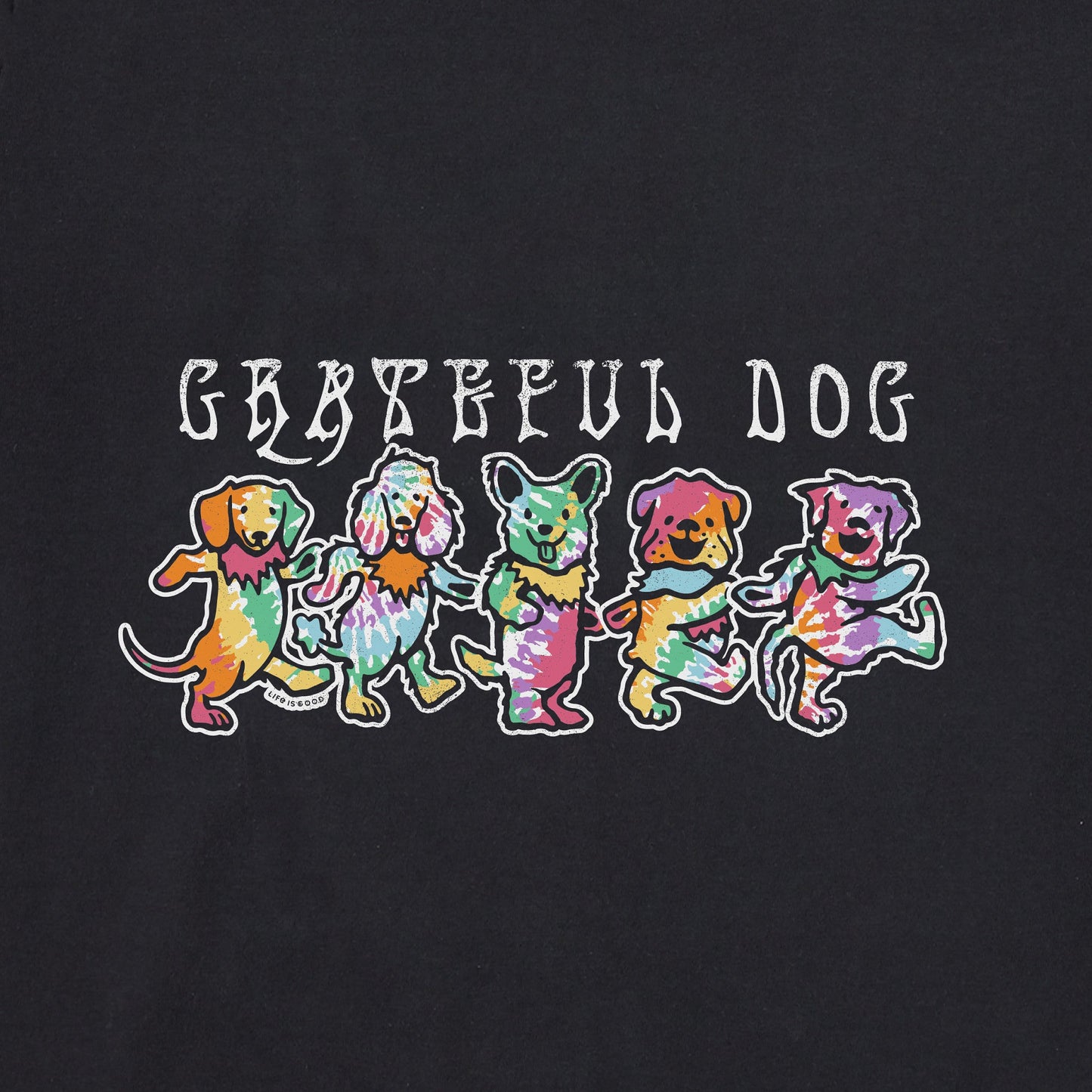 Men's Tie Dye Grateful Dog Long Sleeve Crusher Tee