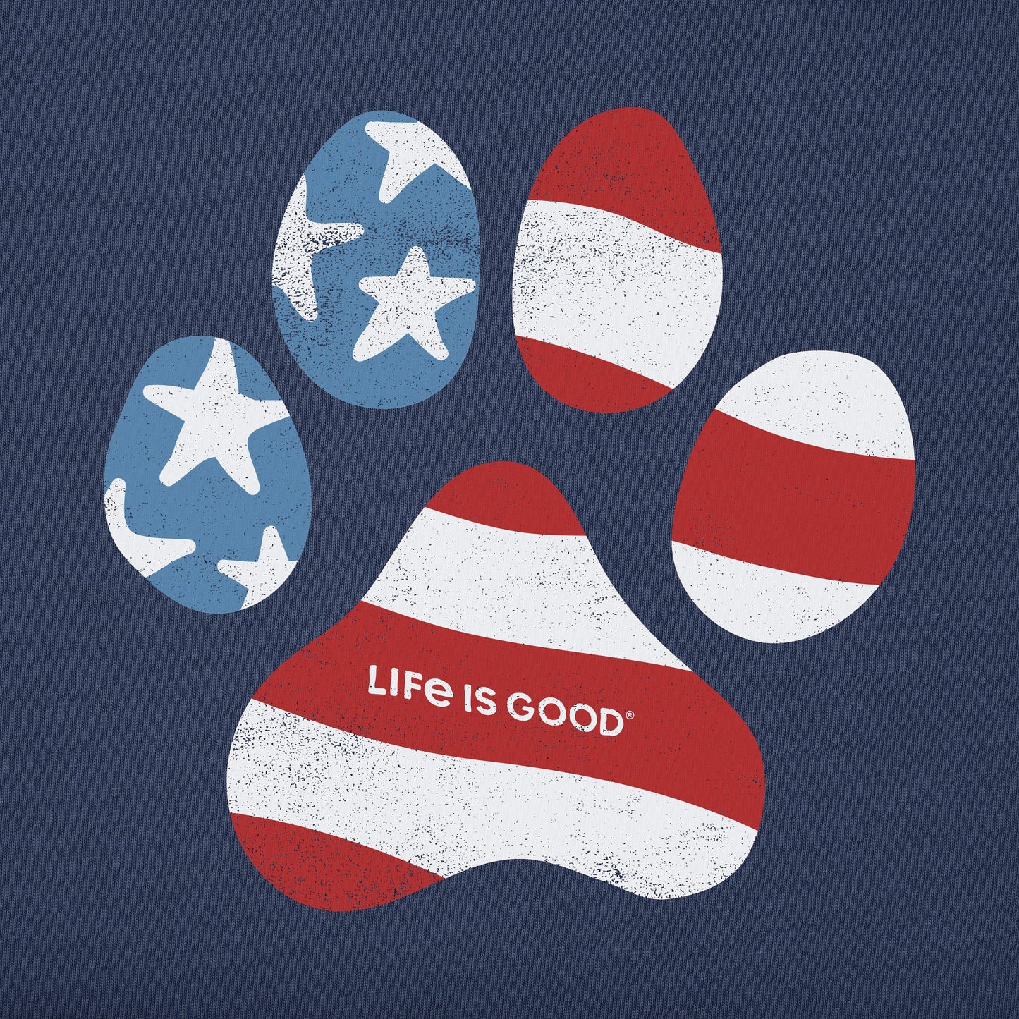 Men's US Flag Paw Long Sleeve Crusher Tee