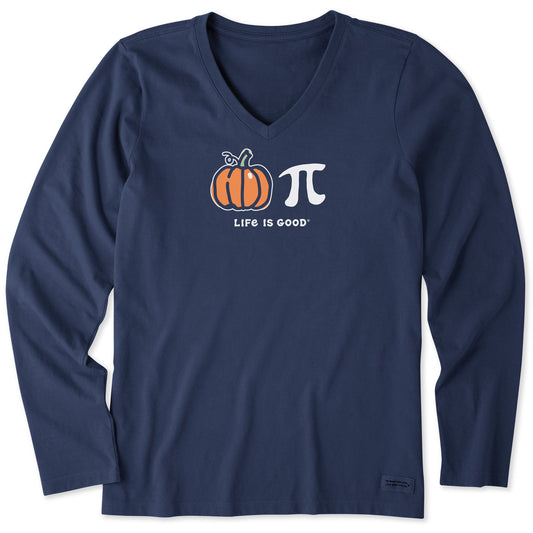 Women's Pumpkin + Pie Long Sleeve Crusher Vee